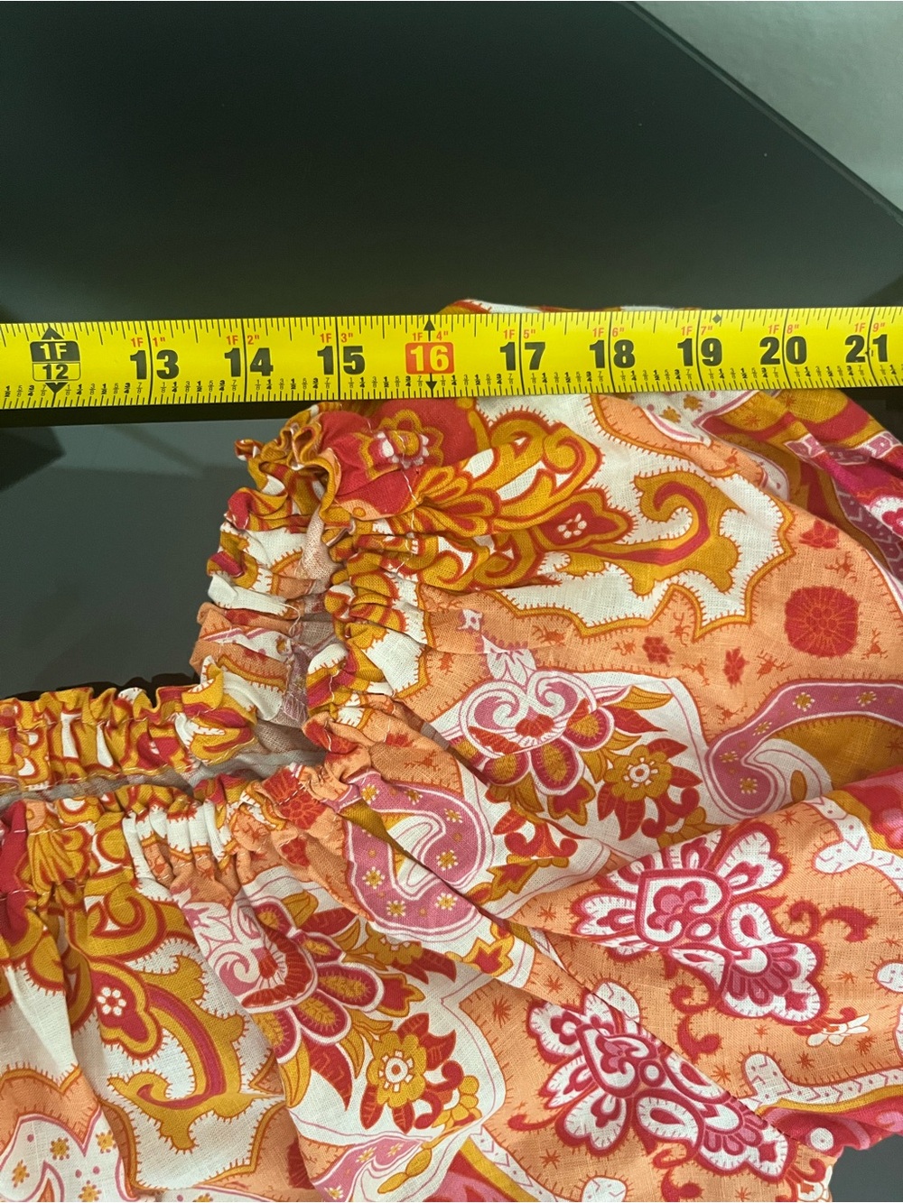 Women's NWT Boho Haute Hippie Pink, Orange & White Paisley Off-Shoulder Blouse - Picture 6 of 7